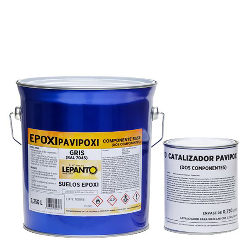 Pintura Epoxi resistente y antideslizante para suelos industriales Envase  kilos 5 kgs + 1 kg Color Blanco Acabado Normal